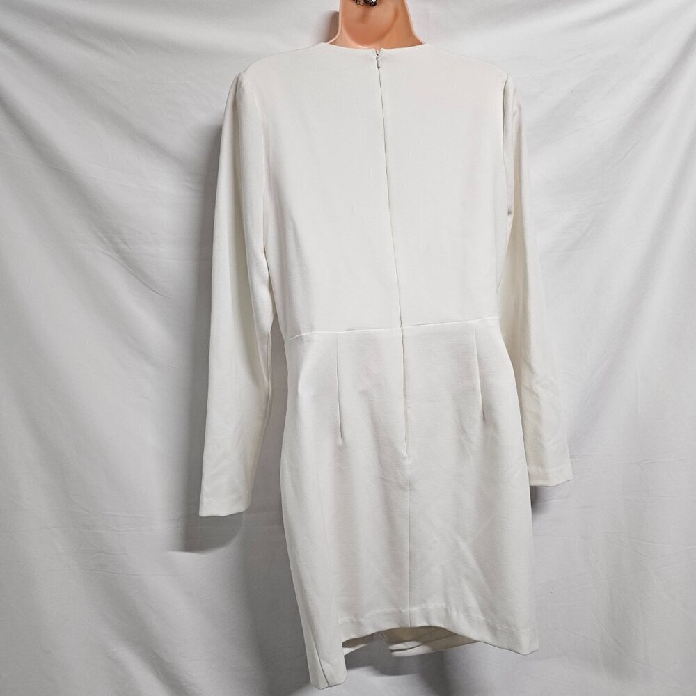 Black Halo Carie Faux Wrap Mini Dress Women Size 10 Ivory - Picture 6 of 14